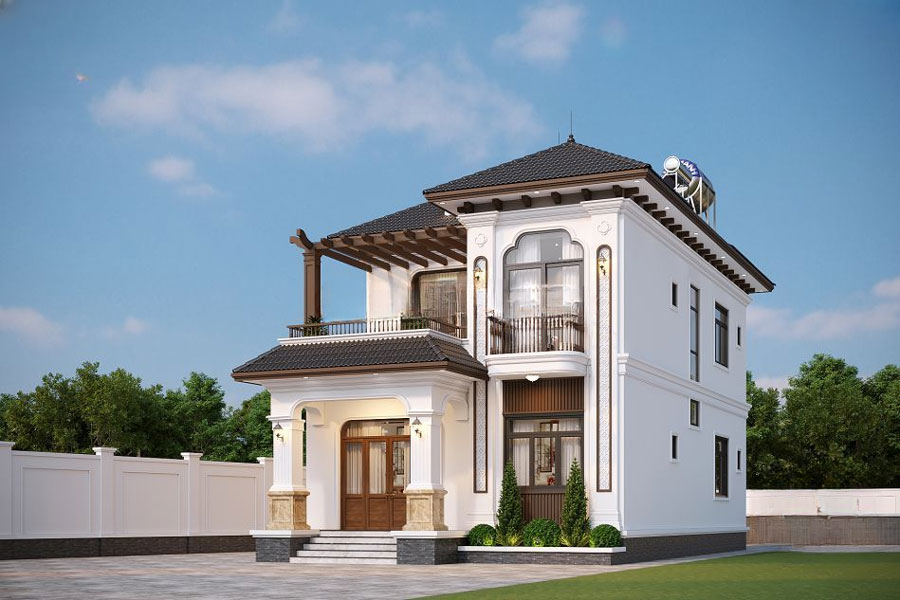 Biệt thự 2 tầng mái Nhật phong cách Indochine