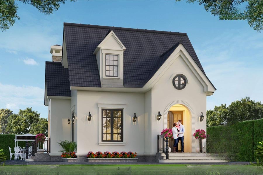 Thiết kế biệt thự mini 1 tầng có gác lửng