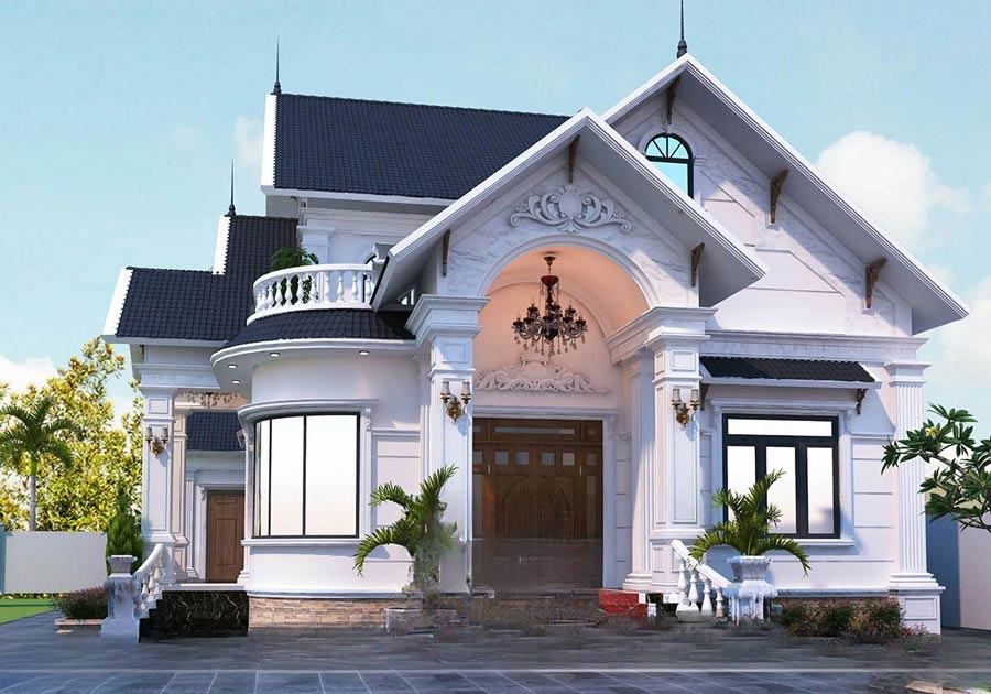 Thiết kế biệt thự mini 1 tầng có gác lửng