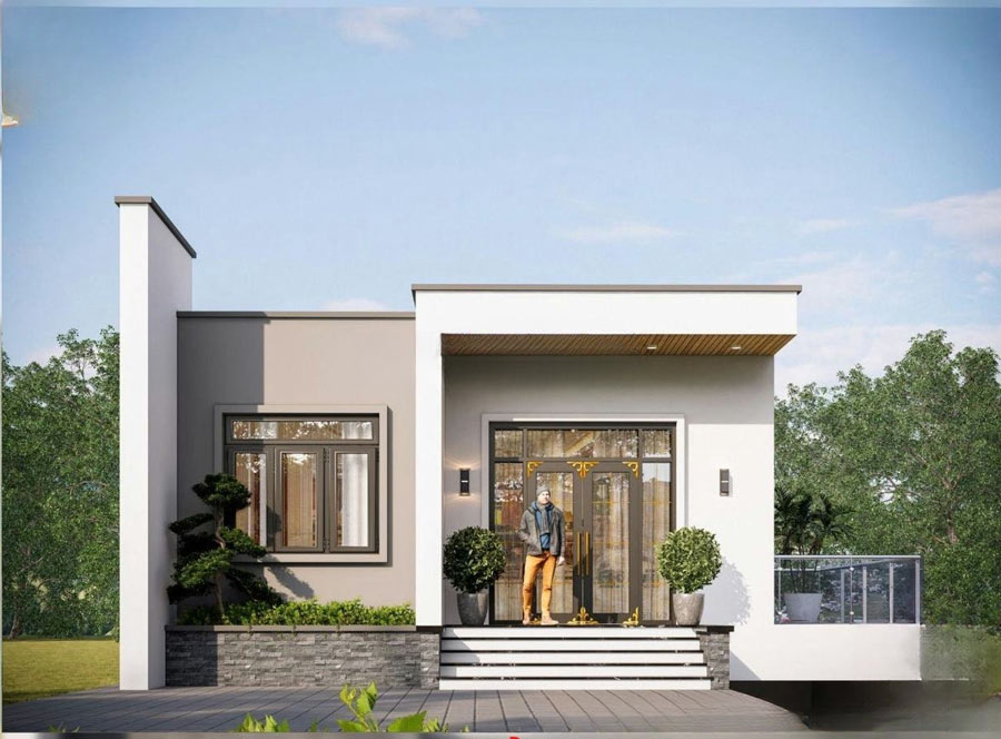 Mẫu thiết kế biệt thự mini 1 tầng hiện đại