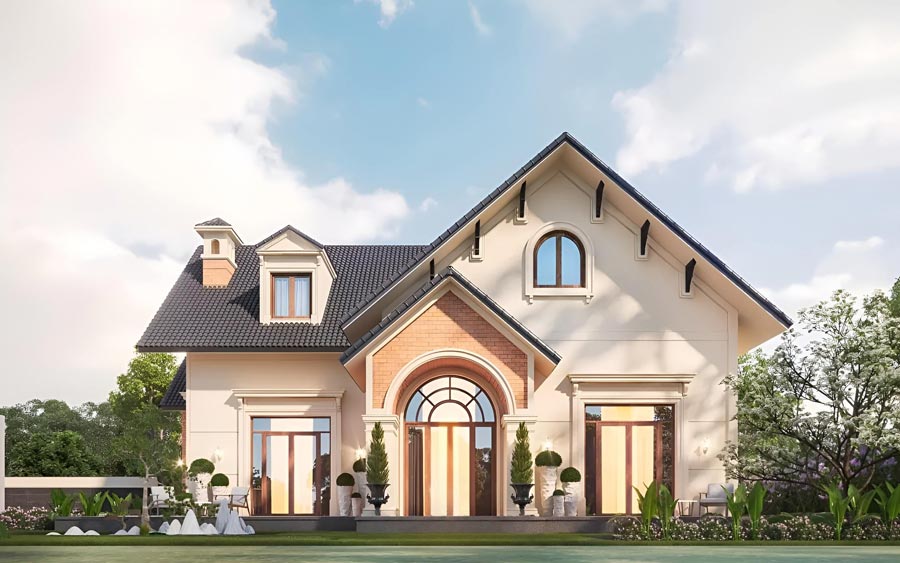 Mẫu biệt thự mini 1 tầng mái Thái