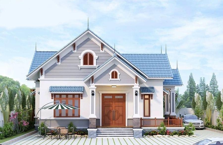 Mẫu biệt thự mini 1 tầng mái Thái