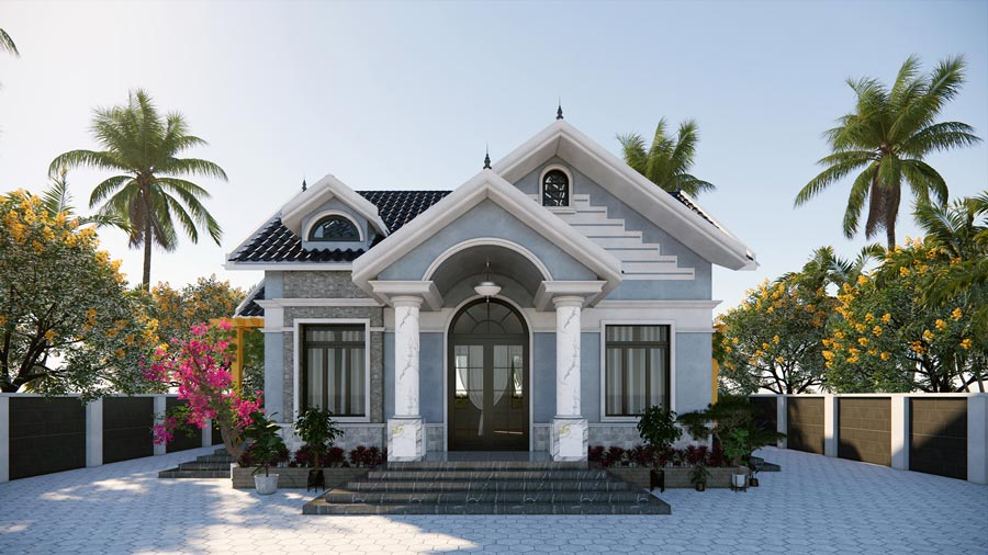 Mẫu thiết kế biệt thự mini 1 tầng tối giản đẹp