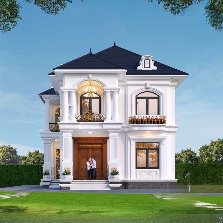 Mẫu biệt thự mini 2 tầng mái Nhật