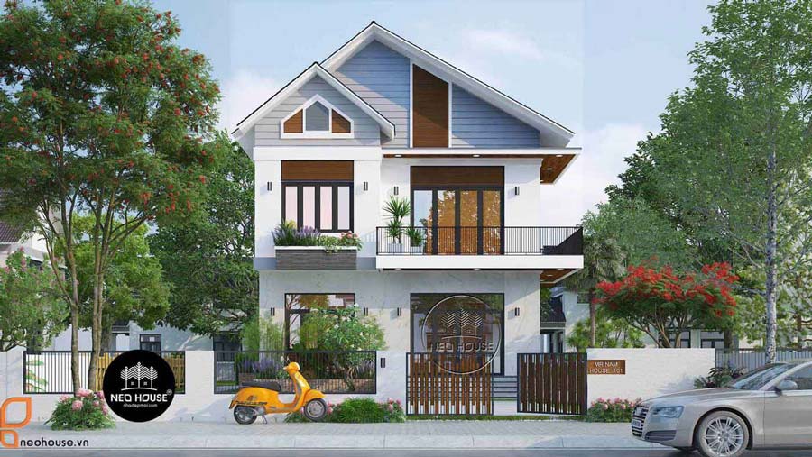 Mẫu thiết kế nhà vườn 2 tầng 4 phòng ngủ