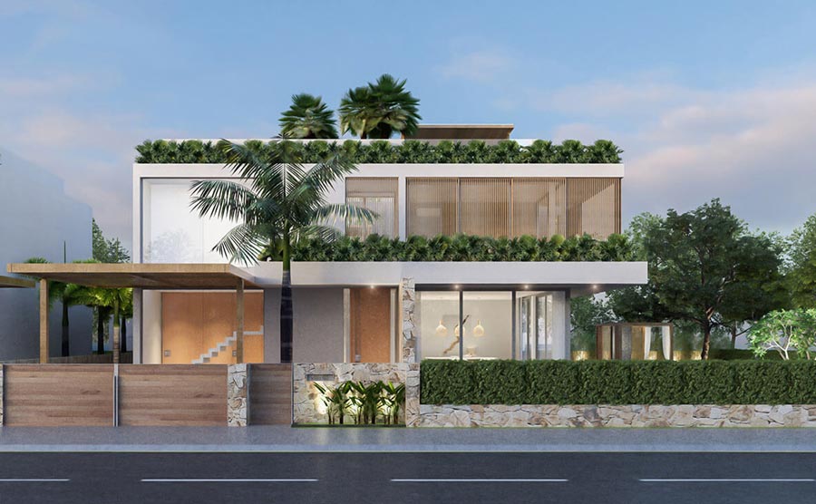 Thiết kế sân vườn hài hòa với kiến trúc tổng thể