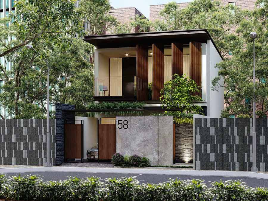 Thiết kế nhà vườn 2 tầng mini