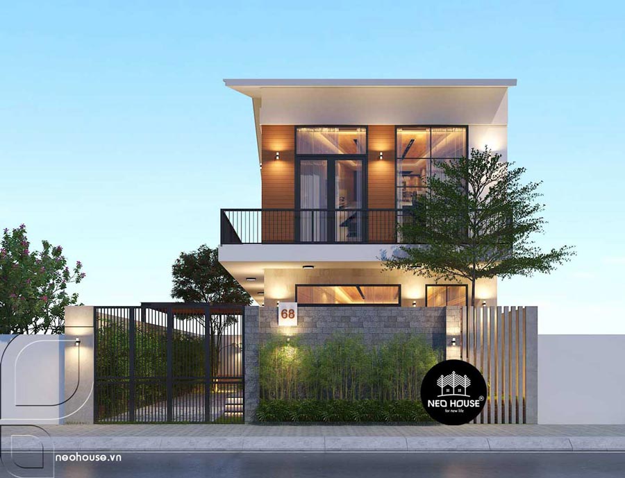 Mẫu nhà vườn 2 tầng 8x10m