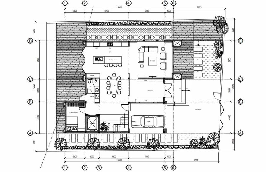 Bố trí công năng tối ưu cho nhà chữ L