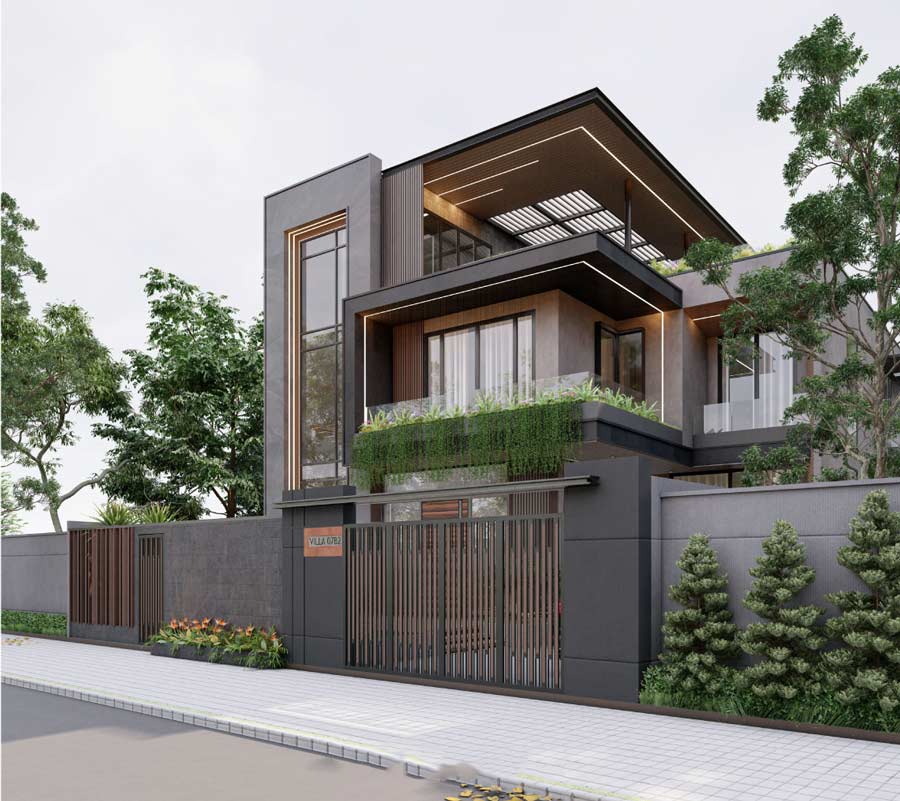 Thiết kế nhà chữ L 2 tầng 3 phòng ngủ