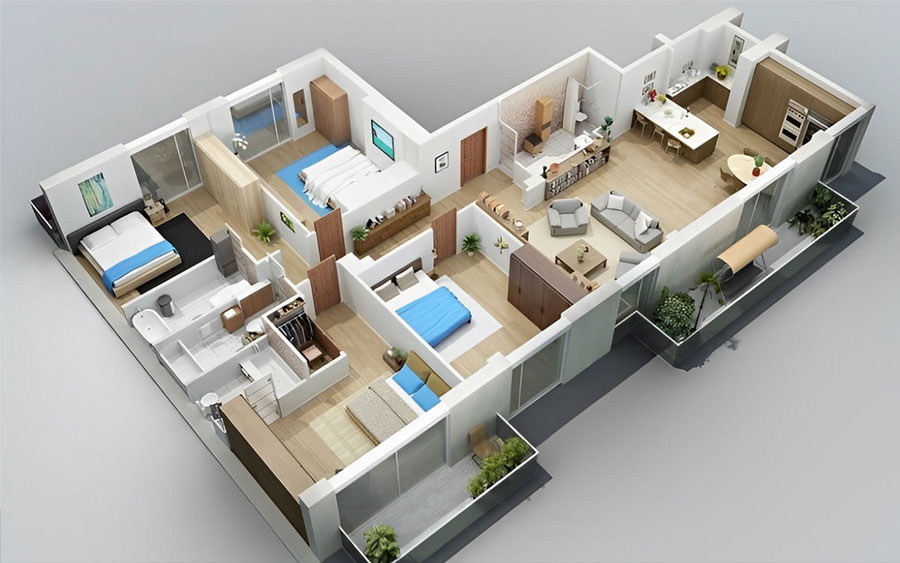 Công năng tiện nghi, phù hợp gia đình 5-6 người