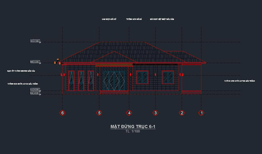 File CAD biệt thự sân vườn 1 tầng
