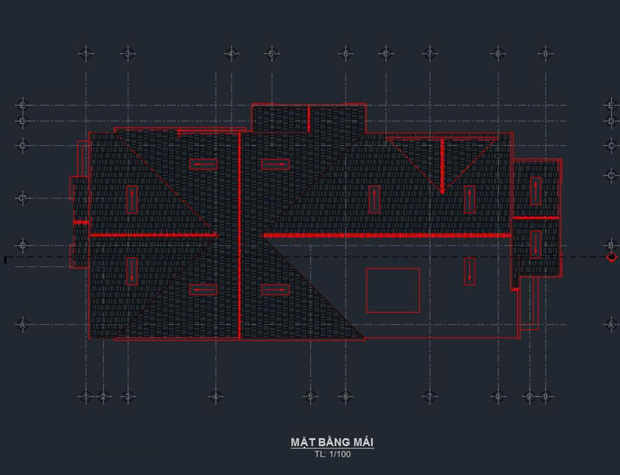 Bản CAD biệt thự sân vườn tân cổ điển