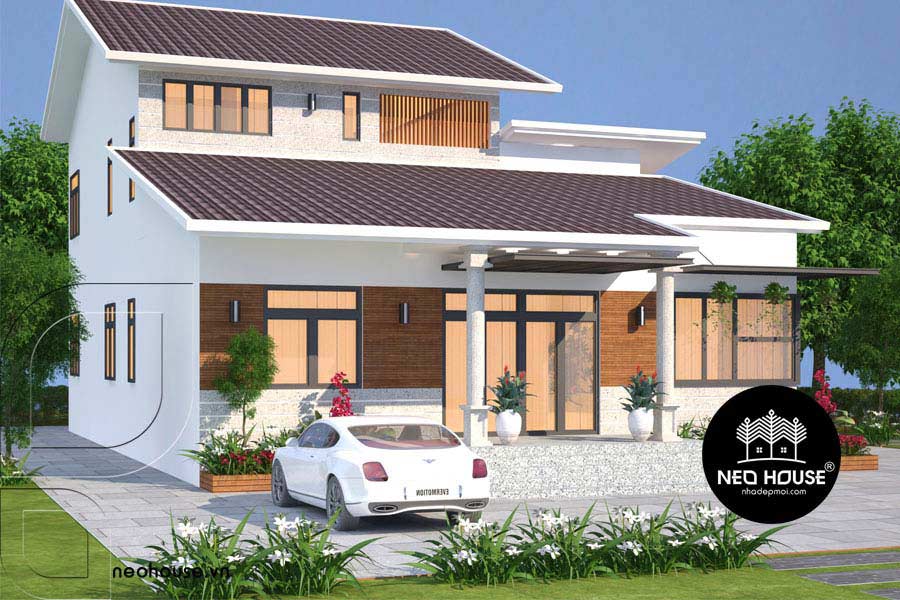 Mẫu nhà 1.5 tầng có 3 phòng ngủ