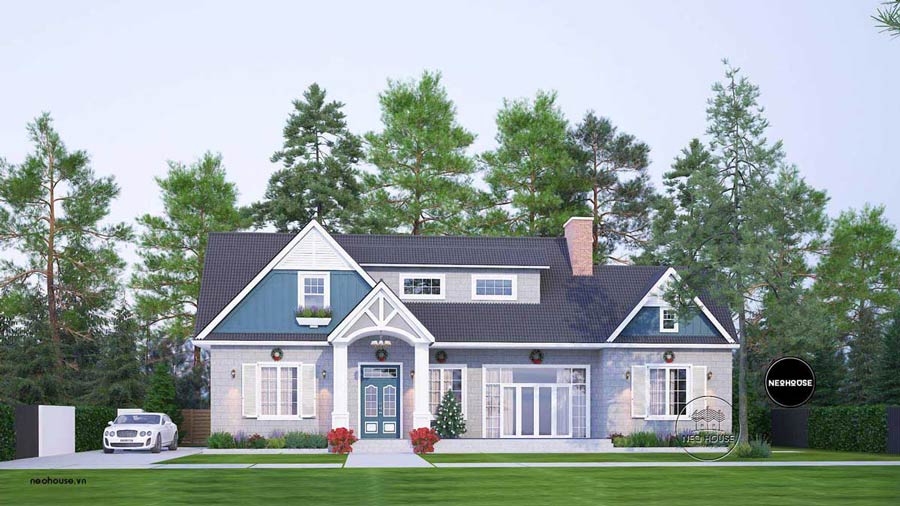 Thiết kế nhà 1.5 tầng 4 phòng ngủ