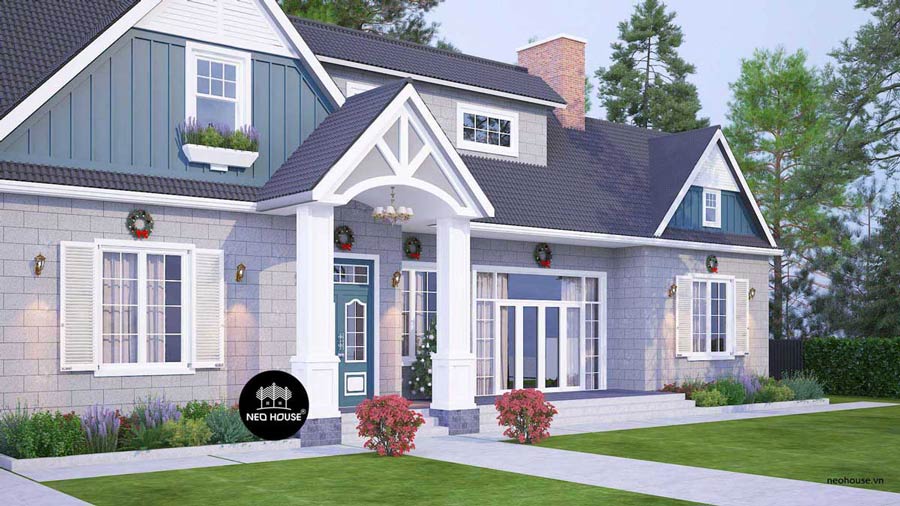 Thiết kế nhà 1.5 tầng 4 phòng ngủ