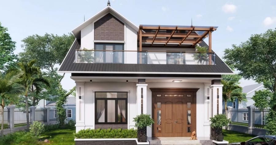 Mẫu nhà biệt thự 1 5 tầng có 5 phòng ngủ