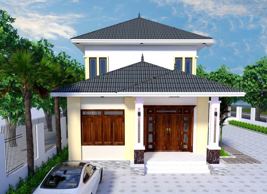 Mẫu thiết kế biệt thự 1 5 tầng mái nhật