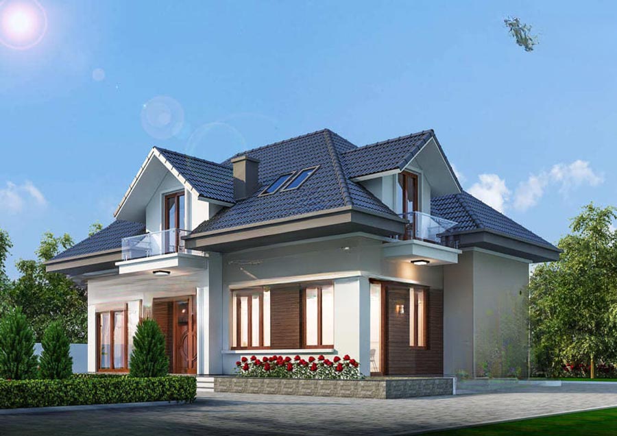 Nhà biệt thự 1 5 tầng mái thái