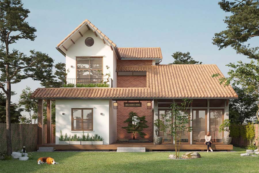 Mẫu thiết kế biệt thự 1 5 tầng ở nông thôn