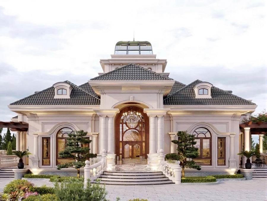 Mẫu nhà biệt thự 1 5 tầng phong cách tân cổ điển