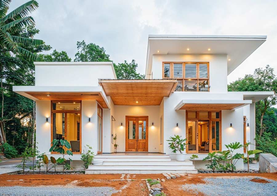 Thiết kế biệt thự 1 5 tầng phong cách tối giản