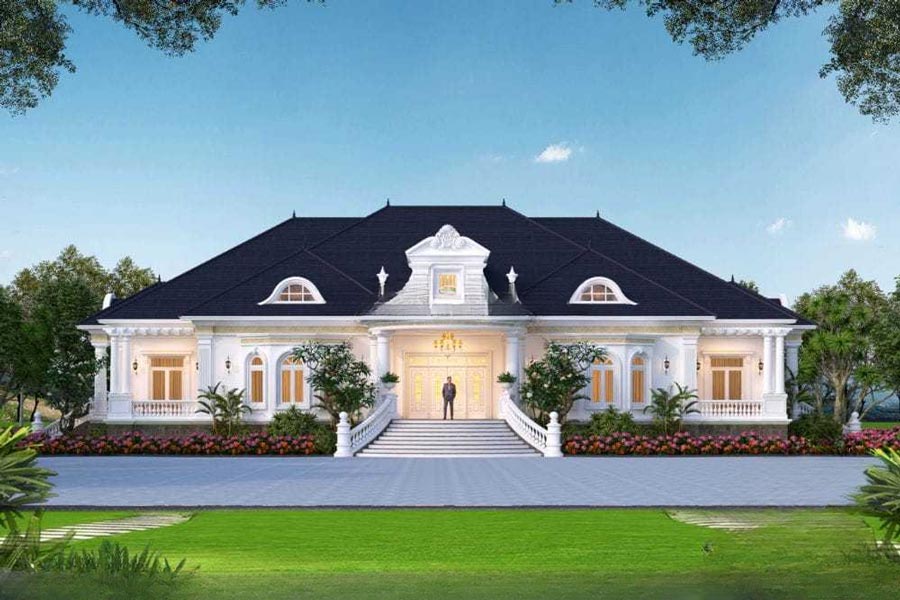 Mẫu thiết kế nhà 1 tầng gác lửng mái Nhật