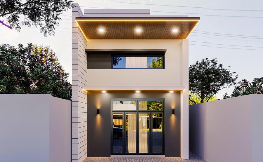 Mẫu biệt thự mini 1 tầng có gác lửng