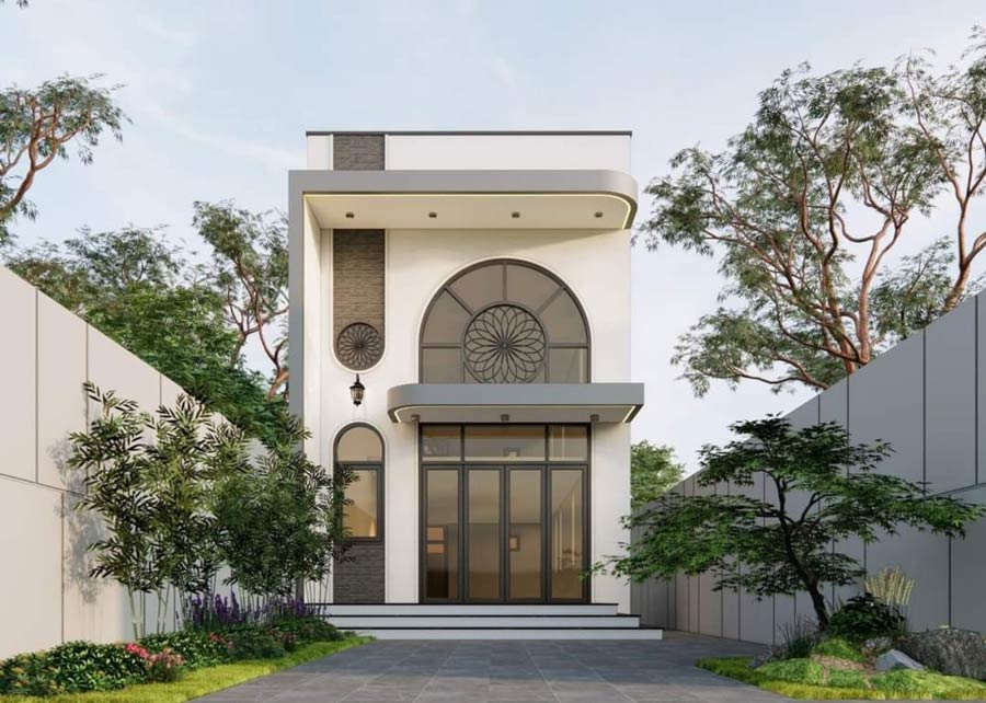 Biệt thự 1 tầng có gác lửng thiết kế tối giản