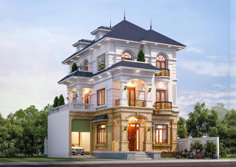 Mẫu thiết kế biệt thự 3 tầng có thang máy 250m2