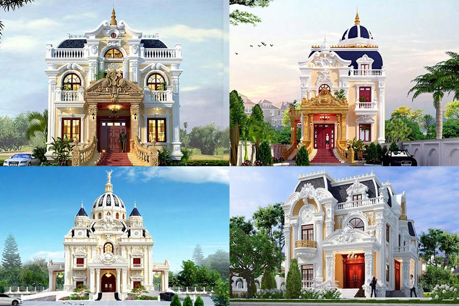 25+ Mẫu biệt thự lâu đài 2 tầng đẹp tráng lệ chuẩn châu Âu