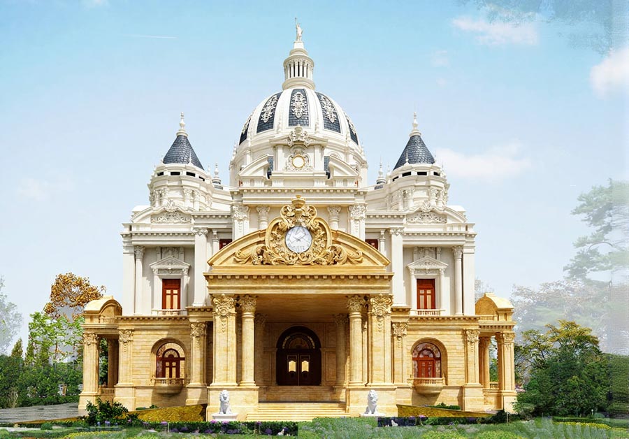 Biệt thự lâu đài 2 tầng cổ điển Pháp