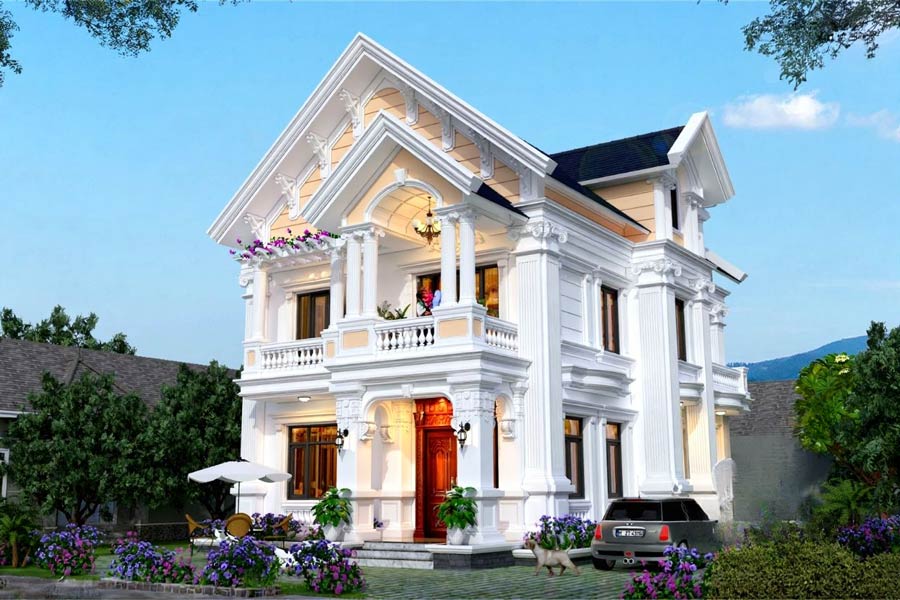 Biệt thự lâu đài 2 tầng mái Thái