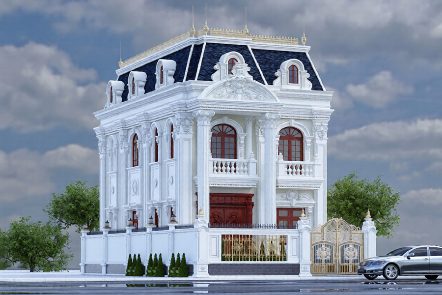 Thiết kế biệt thự lâu đài 2 tầng mini