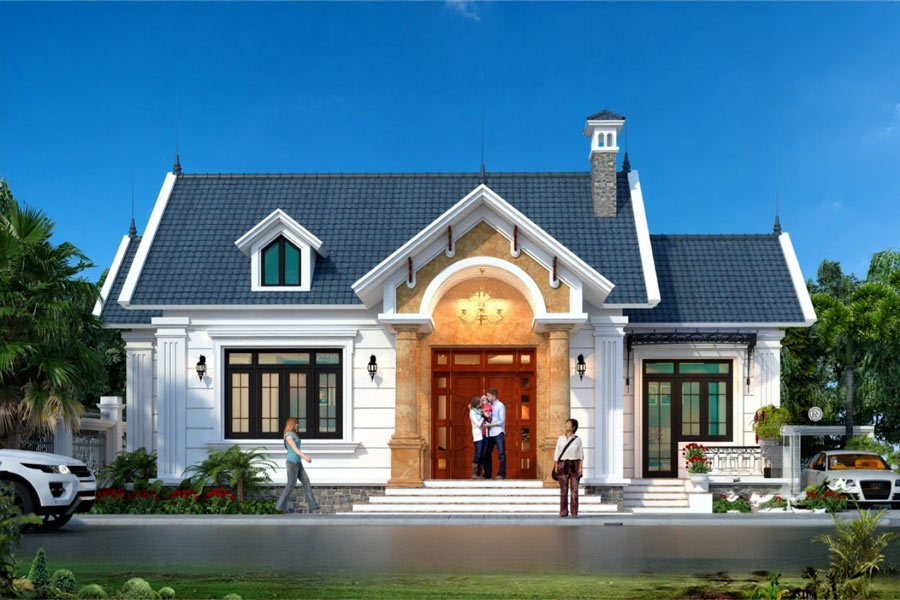 Thiết kế biệt thự mini cấp 4 2 phòng ngủ