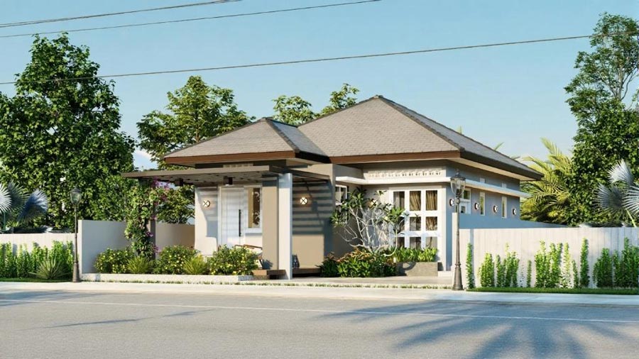 Mẫu nhà biệt thự mini cấp 4 diện tích 70m2