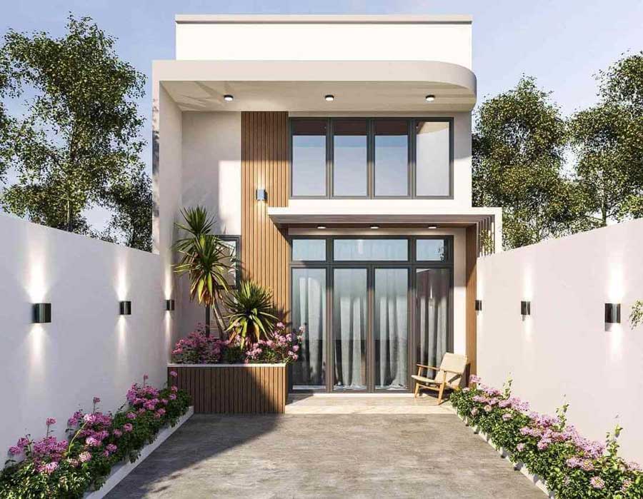 Thiết kế nhà biệt thự mini cấp 4 có gác lửng