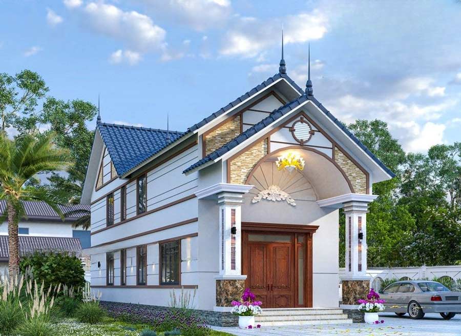 Thiết kế nhà biệt thự mini cấp 4 có gác lửng