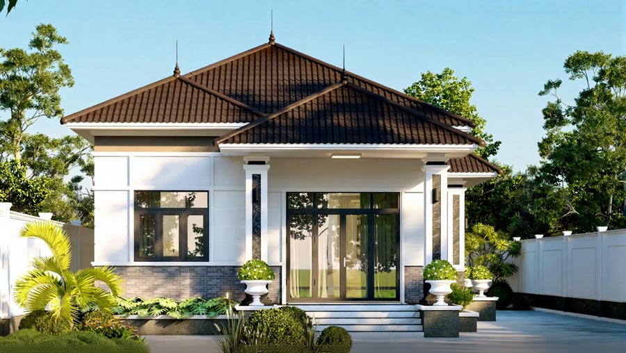 Mẫu biệt thự mini cấp 4 có gara