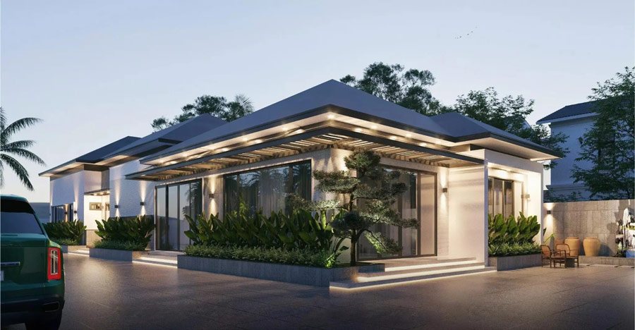 Mẫu biệt thự 1 5 tầng phong cách hiện đại