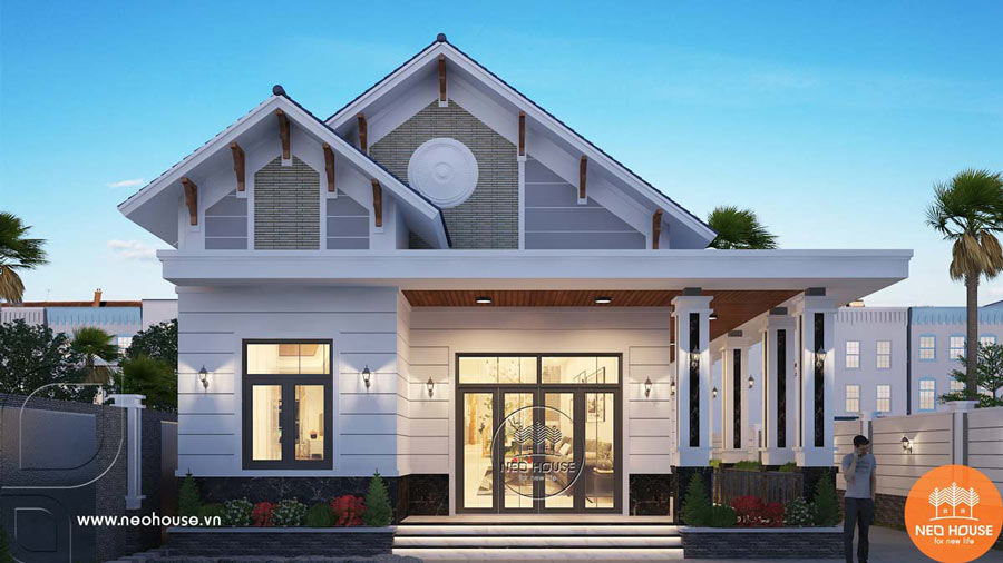 Mẫu thiết kế biệt thự mini mái thái cấp 4