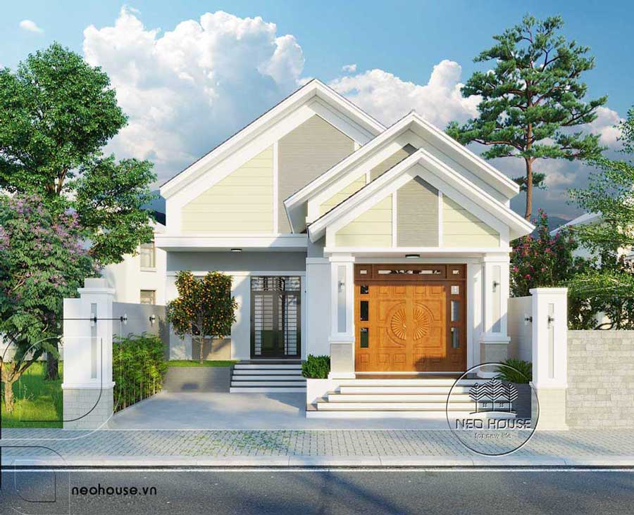 Mẫu thiết kế biệt thự mini mái thái cấp 4