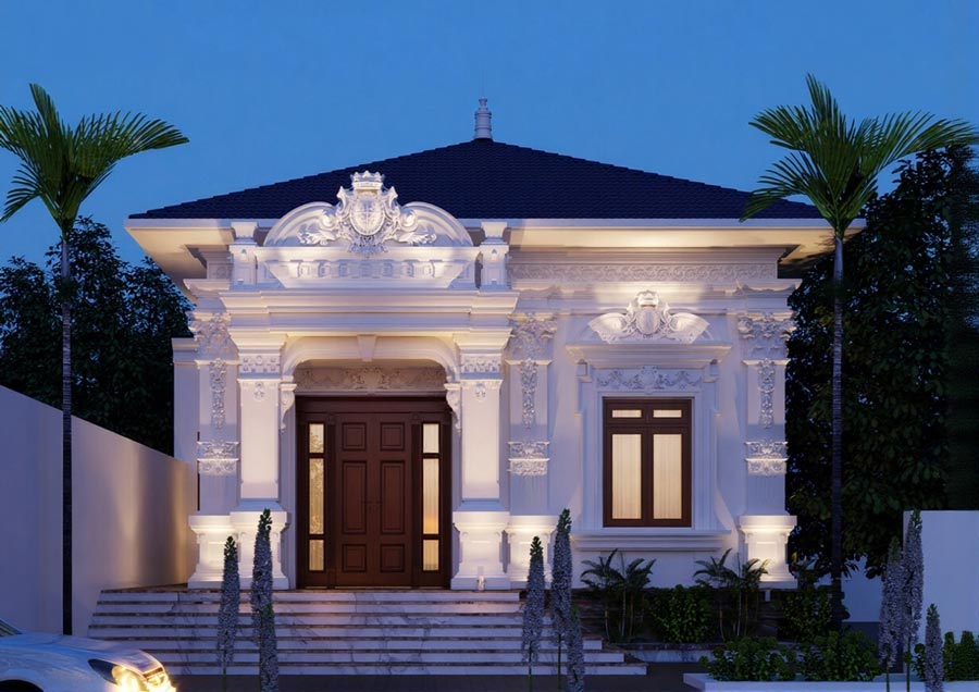Thiết kế biệt thự mini cấp 4 tân cổ điển
