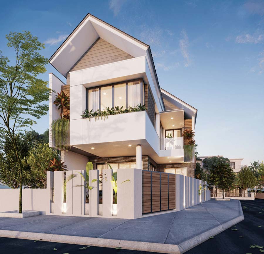 Thiết kế biệt thự mini 100m2 mái Thái