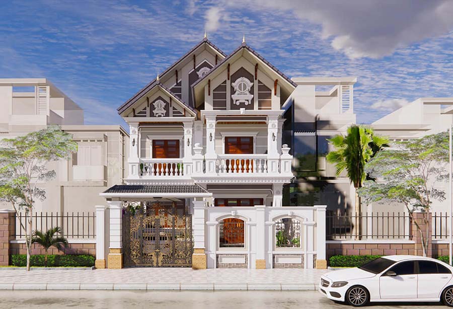 Mẫu biệt thự mini mái Thái 80m2