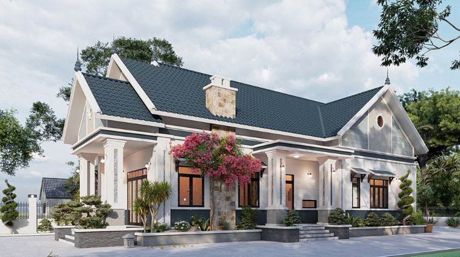 Mẫu biệt thự mini mái Thái đẹp ở nông thôn