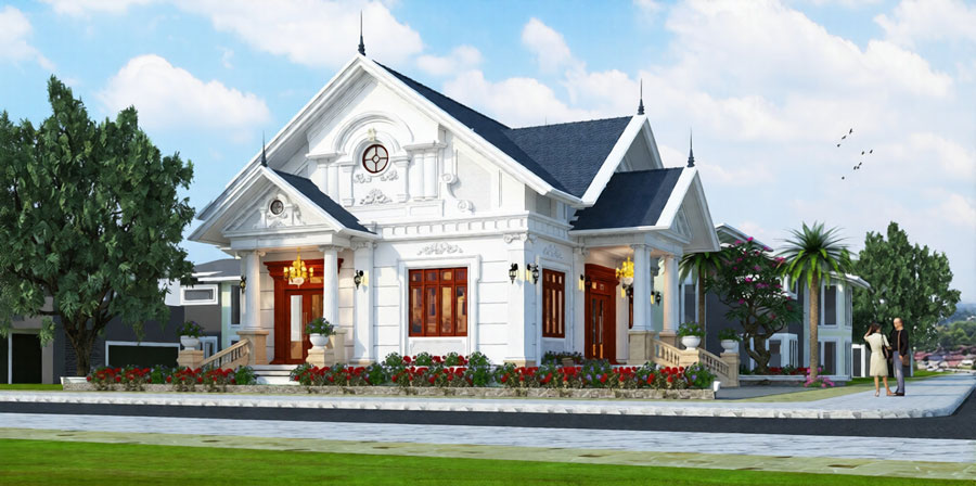 Biệt thự mini tân cổ điển 1 tầng
