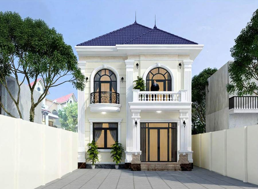 Mẫu biệt thự mini tân cổ điển 2 tầng