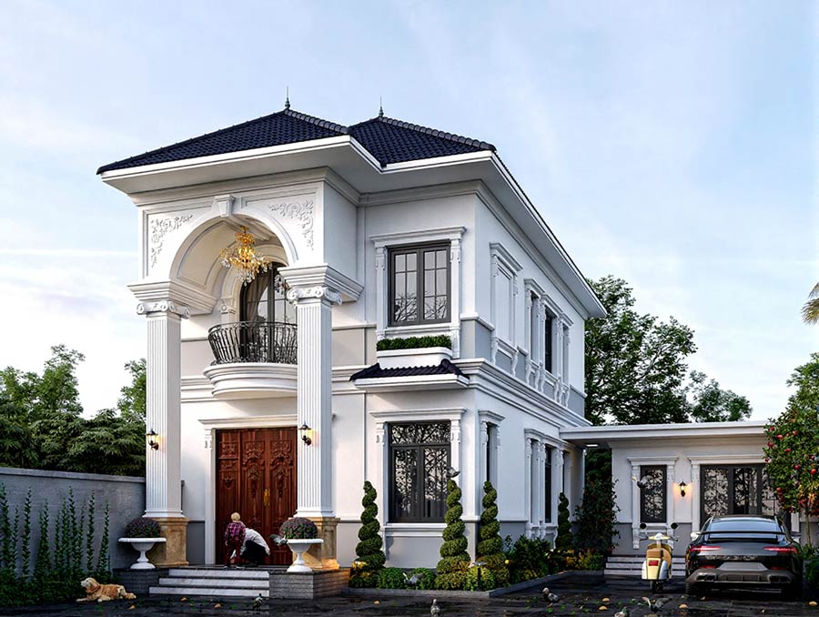 Mẫu biệt thự mini tân cổ điển 3 phòng ngủ