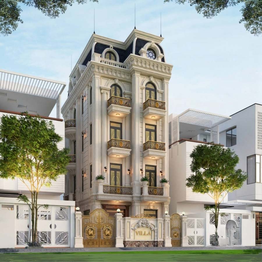 Mẫu biệt thự tân cổ điển mini 5 tầng